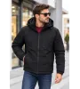 Ανδρικό Κοντό Μπουφάν Regular Fit με Αποσπώμενη Κουκούλα