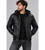 Ανδρικό Μπουφάν Δερματίνη Slim Fit με Επένδυση