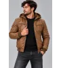 Ανδρικό Μπουφάν Δερματίνη Slim Fit με Επένδυση