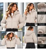 Γυναικείο Κοντό Μπουφάν με Κουκούλα | Casual Jacket