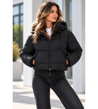 Γυναικείο Κοντό Μπουφάν με Κουκούλα | Casual Jacket