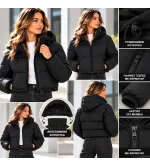 Γυναικείο Κοντό Μπουφάν με Κουκούλα | Casual Jacket