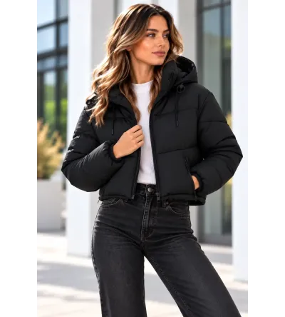 Γυναικείο Κοντό Μπουφάν με Κουκούλα | Casual Jacket
