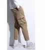 VINYL ΠΑΝΤΕΛΟΝΙ ΥΦΑΣΜΑΤΙΝΟ CARGO ΚΑΦΕ - CINCHED WAIST CARGO PANTS