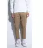 VINYL ΠΑΝΤΕΛΟΝΙ ΥΦΑΣΜΑΤΙΝΟ CARGO ΚΑΦΕ - CINCHED WAIST CARGO PANTS