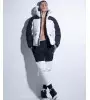 Vinyl μπουφάν φουσκωτό μαύρο λευκό - vinyl puffer jacket