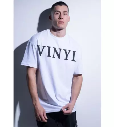 VINYL ΜΠΛΟΥΖΑ ΜΕ ΤΥΠΩΜΑ ΛΕΥΚΗ COTTON OVERSIZED ΑΝΔΡΙΚΗ