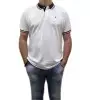 T-shirt τύπου polo μονόχρωμο λευκό