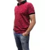 T-shirt τύπου polo μονόχρωμο με σχέδια