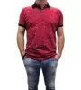 T-shirt τύπου polo μονόχρωμο με σχέδια