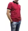 T-shirt τύπου polo μονόχρωμο με σχέδια