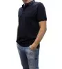 T-Shirt τύπου Polo μονόχρωμο μπλε σκούρο