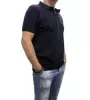 T-Shirt τύπου Polo μονόχρωμο μπλε σκούρο