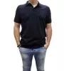 T-Shirt τύπου Polo μονόχρωμο μπλε σκούρο