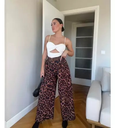 Animal print παντελόνα