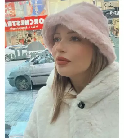 Καπέλο γούνινο απαλό ροζ
