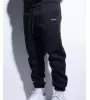 Vinyl φόρμα μαύρη με κέντημα cotton regular fit - needlecraft logo pants