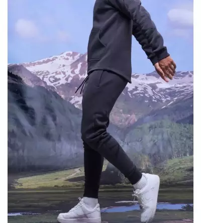 Vinyl φορμα γκρι με τυπωμα cotton regular fit - side logo sweatpant