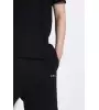 Vinyl βερμούδα με κέντημα μαύρη cotton regular fit - needlecraft logo shorts