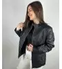 Γυναικείο Μπουφάν Δερματίνη Μαύρο | Regular Fit | Νέα Συλλογή