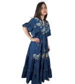 Φόρεμα μακρύ με σχέδια oversize