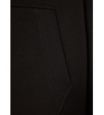 Vinyl ζακέτα μαύρη με ριπ τελείωμα cotton oversized off duty zip hoodie