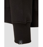 Vinyl ζακέτα μαύρη με ριπ τελείωμα cotton oversized off duty zip hoodie