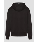 Vinyl ζακέτα μαύρη με ριπ τελείωμα cotton oversized off duty zip hoodie