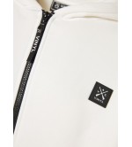 Vinyl ζακέτα μαύρη με ριπ τελείωμα cotton oversized off duty zip hoodie