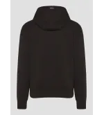 Vinyl φουτερ μαυρο με patch cotton regular fit puff logo hoodie