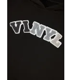 Vinyl φουτερ μαυρο με patch cotton regular fit puff logo hoodie