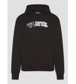 Vinyl φουτερ μαυρο με patch cotton regular fit puff logo hoodie