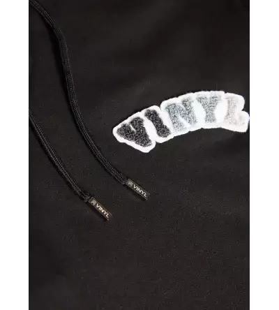 Vinyl φορμα παντελονι μαυρο με patch cotton regular fit puff logo sweatpants