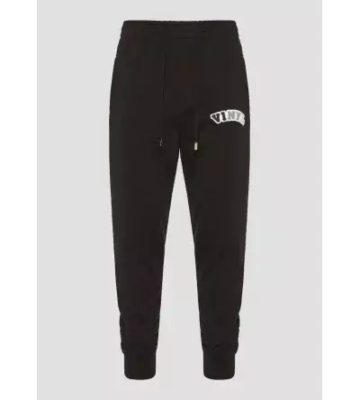 Vinyl φορμα παντελονι μαυρο με patch cotton regular fit puff logo sweatpants