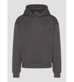 Vinyl φούτερ γκρι cotton oversized emblem hoodie