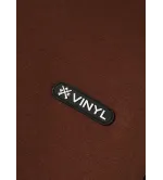 Vinyl φουτερ καφε cotton oversized emblem hoodie