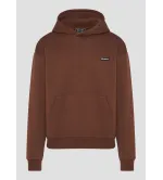 Vinyl φουτερ καφε cotton oversized emblem hoodie