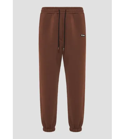 Vinyl φόρμα παντελόνι καφέ cotton relaxed fit emblem sweatpants
