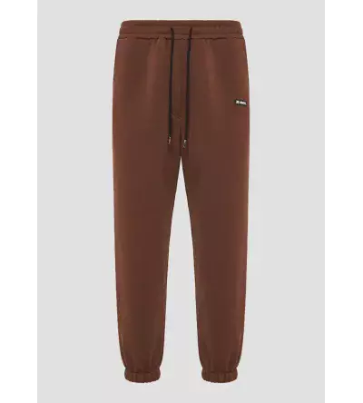 Vinyl φόρμα παντελόνι καφέ cotton relaxed fit emblem sweatpants