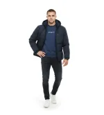 Ανδρικό Κοντό Μπλε Μπουφάν με Κουκούλα | Ζεστό & Μοντέρνο