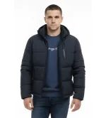 Ανδρικό Κοντό Μπλε Μπουφάν με Κουκούλα | Ζεστό & Μοντέρνο