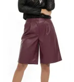 Γυναικεία Ζιπ Κιλότ Δερματίνη – Μοντέρνο Cropped Παντελόνι