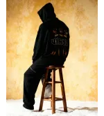 Vinyl Oversized Hoodie Μαύρο – Dogs Gang Cotton Φούτερ