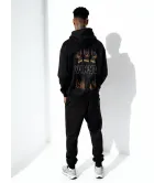 Vinyl Oversized Hoodie Μαύρο – Dogs Gang Cotton Φούτερ