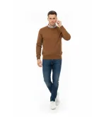Ανδρικό Πουλόβερ Λαιμόκοψη Slim Fit – Λεπτό & Ελαστικό