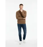 Ανδρικό Πουλόβερ Λαιμόκοψη Slim Fit – Λεπτό & Ελαστικό