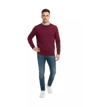 Ανδρικό Πουλόβερ Λαιμόκοψη Slim Fit – Λεπτό & Ελαστικό