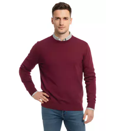 Ανδρικό Πουλόβερ Λαιμόκοψη Slim Fit – Λεπτό & Ελαστικό