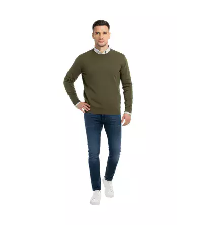 Ανδρικό Πουλόβερ Λαιμόκοψη Slim Fit – Λεπτό & Ελαστικό