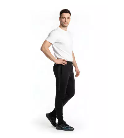 Vinyl Μαύρη Φόρμα Regular Fit – Line Motion Cotton Sweatpants